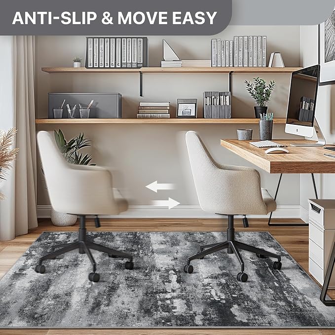 Office Chair Mat for Hardwood Tile Floor, Abstract 36"X 48" Desk Mats for - Image 4