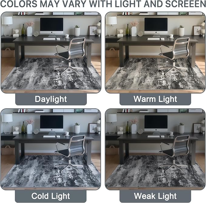 Office Chair Mat for Hardwood Tile Floor, Abstract 36"X 48" Desk Mats for - Image 6