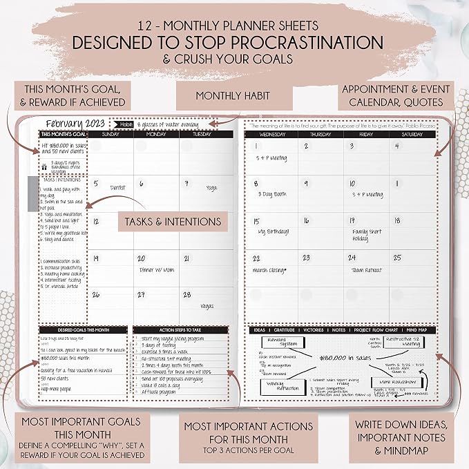 Life & Goal Planner – Undated Daily, Weekly & Monthly Organizer - Image 4