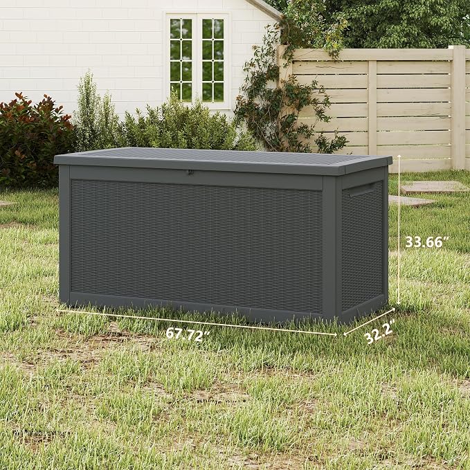 Yardgrace 320 Gallon Outdoor Storage Box Waterproof, Resin Deck Boxes - Image 5