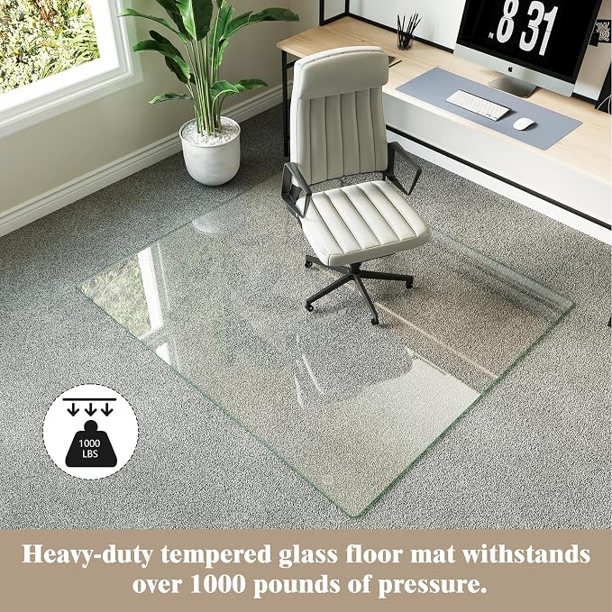 Koonmi Tempered Glass Chair Mat - Image 2