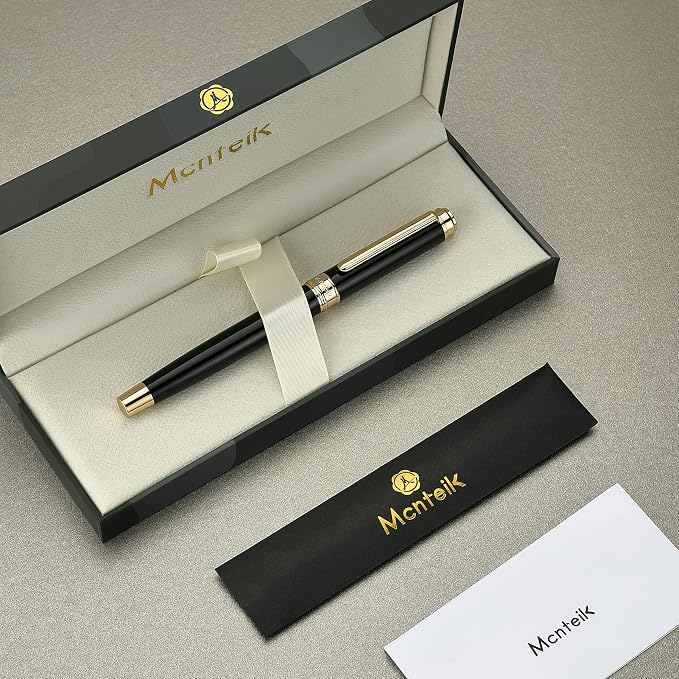 MCNTEIK 317 Fountain Pen, Stunning Luxury Black Piano Lacquer, 18K Gilded Nib - Image 2
