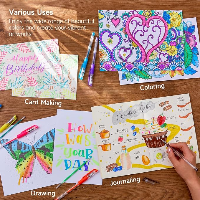 Shuttle Art Gel Pens, 60 Pack Gel Pen Set 30 Colored Gel Pen - Image 4