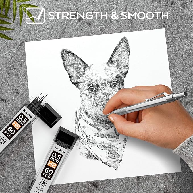 Nicpro 1200 PCS Lead Refills 0.5mm HB #2 Break Resistant Mechanical Pencil - Image 5