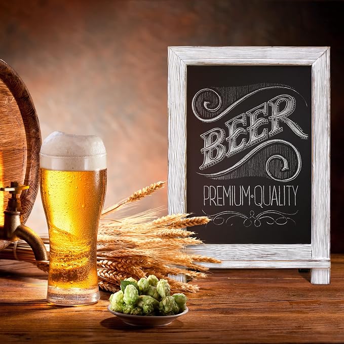 HBCY Creations Rustic Whitewash Tabletop Chalkboard Sign / Hanging Magnetic - Image 6