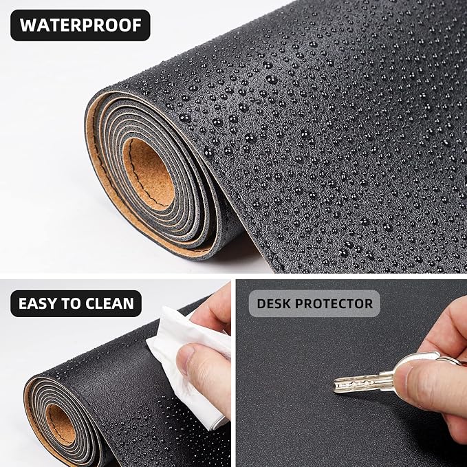 Large Desk Mat 47" x 23.7", Leather Desk mat, Double-Sided Desk Pad, Desk matt - Image 4