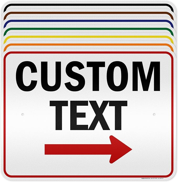 Custom Arrow, Custom Directional Sign, Right Arrow, 18x24 Inches, 3M EGP by MySignCenter