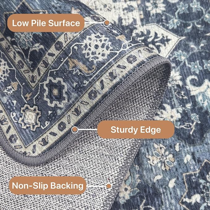 GENIMO 2x6 Runner Rugs for Hallway, Machine Washable Non Slip Vintage Rugs - Image 5