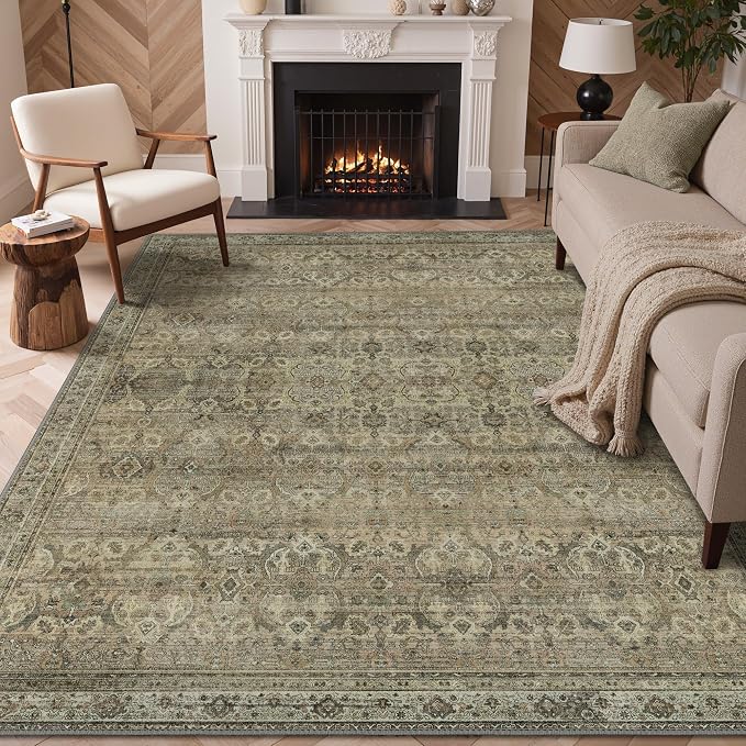 GENIMO 6x9 Area Rugs for Living Room, Machine Washable Non Slip Vintage Rugs - Image 2
