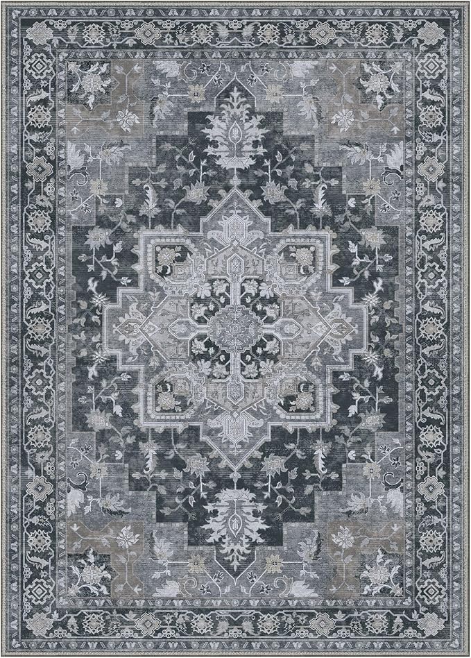 GENIMO 8x10 Area Rugs for Living Room, Machine Washable Non Slip Vintage Rugs - Image 8