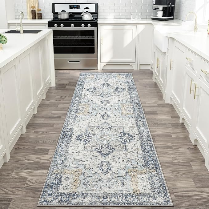 GENIMO Runner Rug 2x8, Non Slip Vintage Hallway Runner Rugs, Low Pile - Image 2