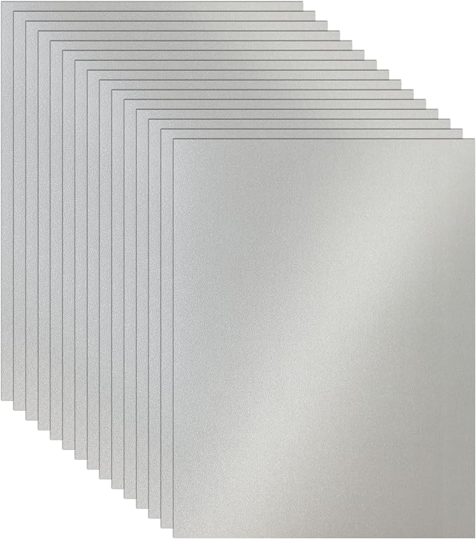 28 Sheets Silver Shimmer Cardstock 8.5 x 11 Craft Paper, 92lb Premium Glossy by Guakicae