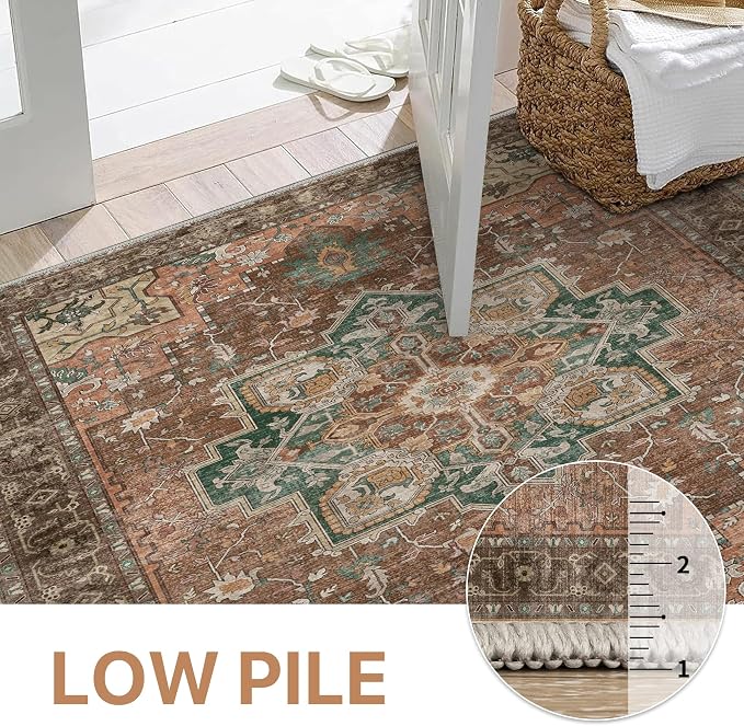 GENIMO 2'6"x8 Runner Rugs for Hallway, Machine Washable Non Slip Vintage Rugs - Image 5