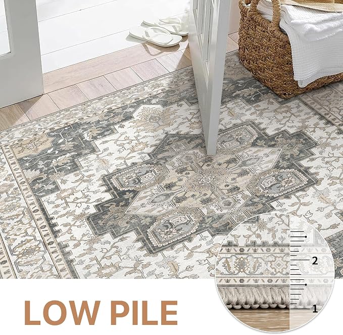 GENIMO 2x5 Runner Rugs for Hallway, Machine Washable Non Slip Vintage Retro Rugs - Image 4