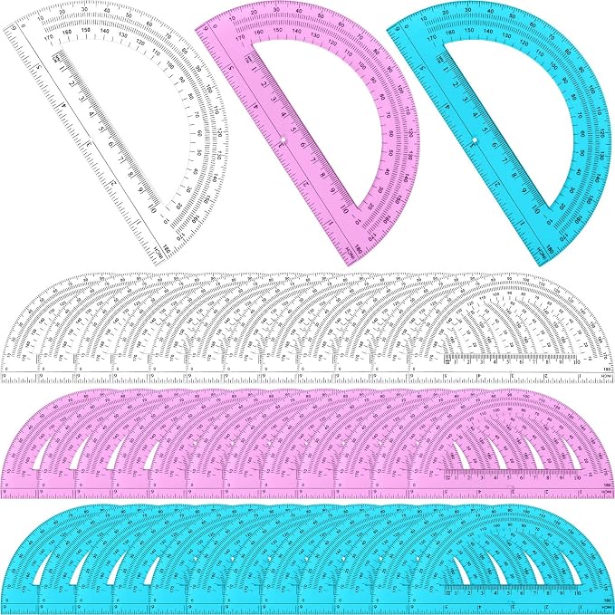 Zonon 36 Pack 6 Inch Plastic Protractor Christian Charity Donation 180 Degrees by Zonon