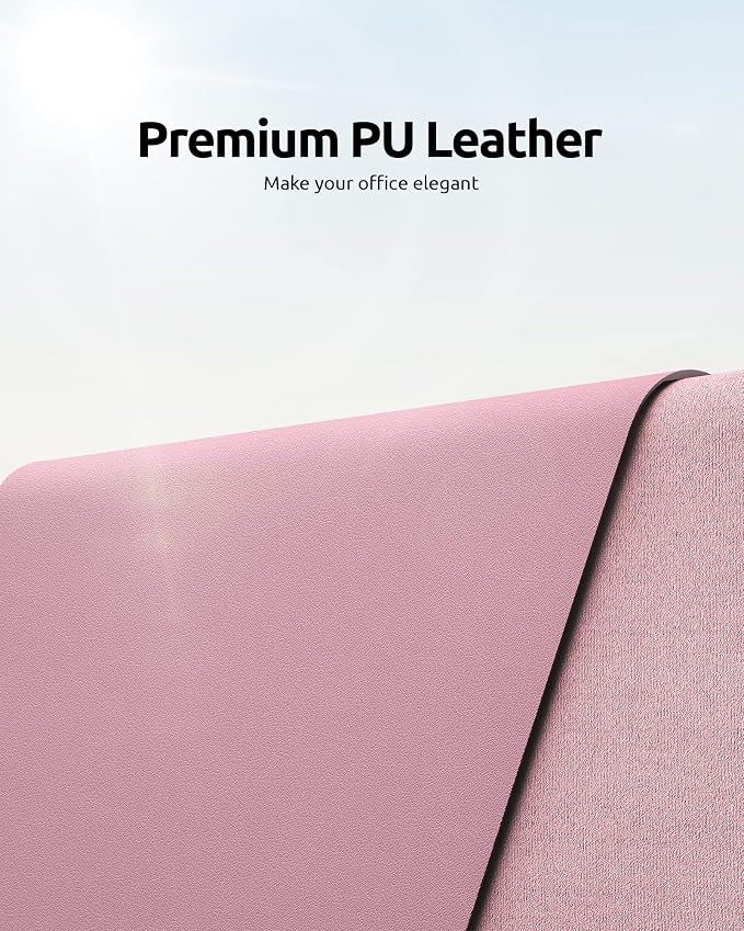 YSAGi Leather Desk Protector, Office Mat, Large Mouse Mat, Non-Slip PU Leather - Image 2