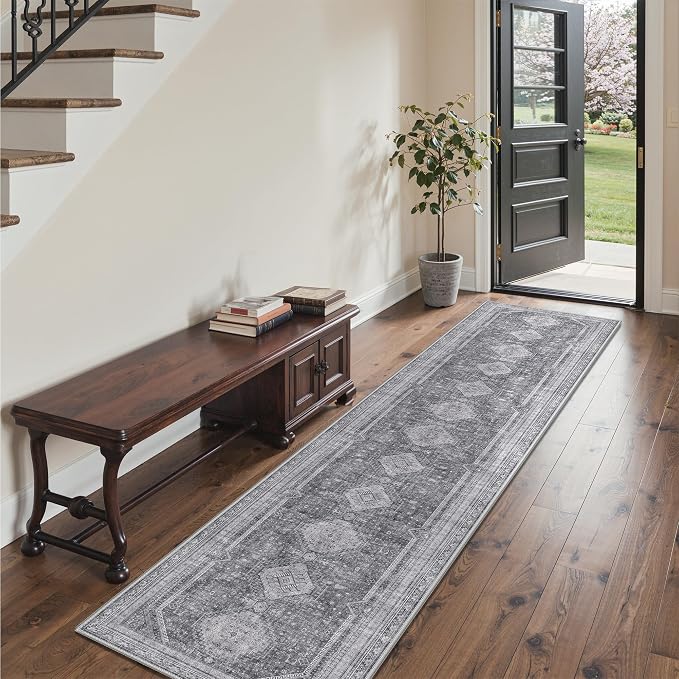 GENIMO Runner Rug 2x12 Non Slip Machine Washable Hallway Runner Rug, Low Pile - Image 2