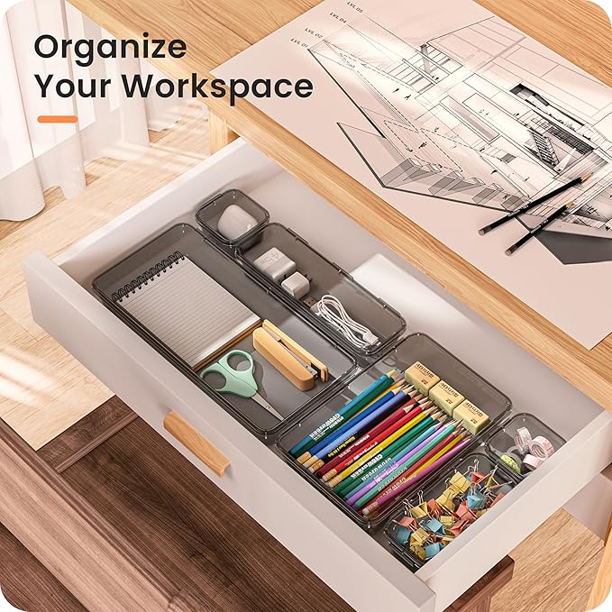 A-LuGei 【Military Grade】 Drawer Organizer, 【】 Clear Makeup organizer - Image 4