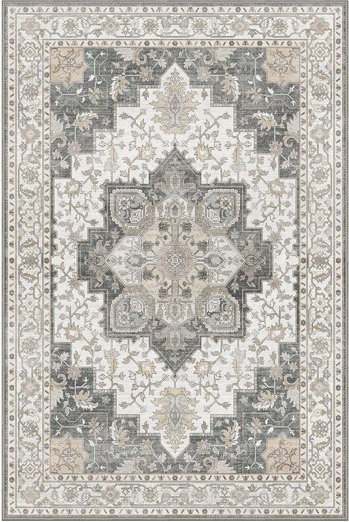 GENIMO 8x10 Area Rugs for Living Room, Machine Washable Non Slip Vintage Rugs - Image 7