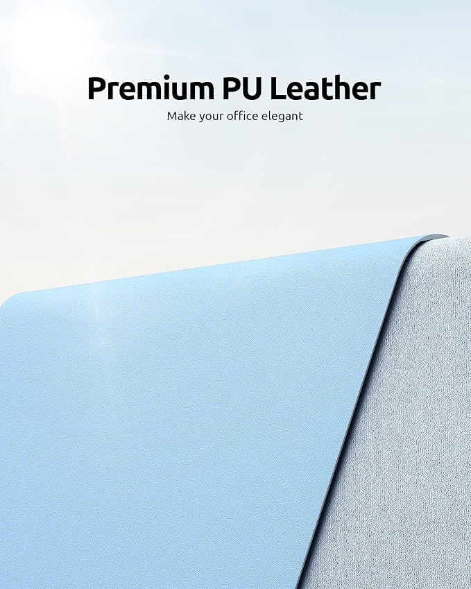 YSAGi Leather Desk Protector, Office Mat, Large Mouse Mat, Non-Slip PU Leather - Image 2