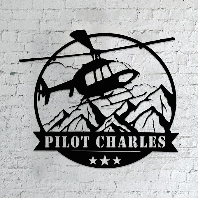 Personalized Metal Airplane Wall Art, Airplane Name Sign, Customized Pilot Name by Unknown