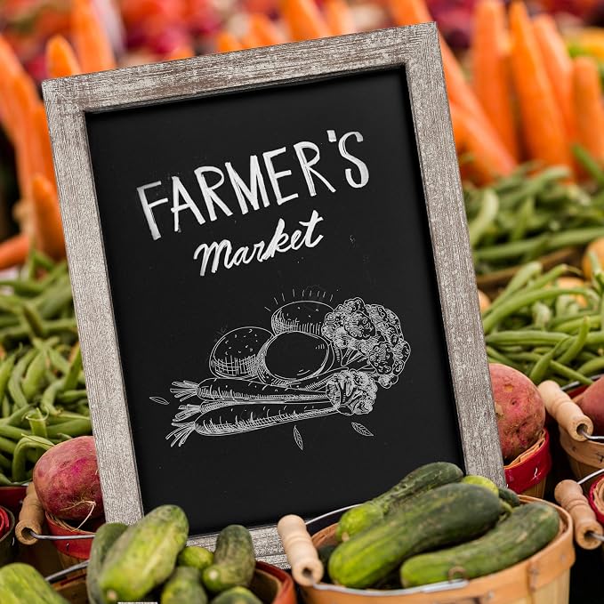 HBCY Creations Rustic Weathered Wooden Tabletop Chalkboard - Image 7