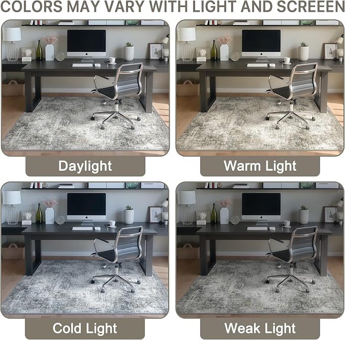 Office Chair Mat for Hardwood Tile Floor, Abstract 36"X 48" Desk Mats for - Image 6