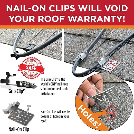 Grip Clip Roof Clips, Safe for Heat Tape, Electric Cable & Roof Heat Cable - Image 8