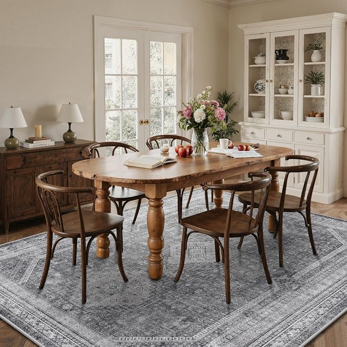 GENIMO 8x10 Area Rugs for Living Room, Machine Washable Non Slip Rugs, Low Pile - Image 4