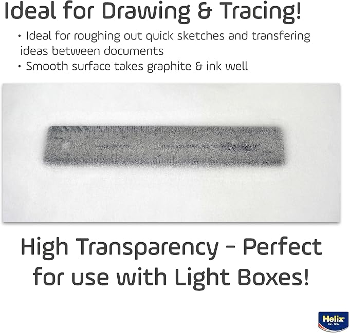 Helix - Sketch & Tracing Paper Roll - 12 Inch by 50 Yards - Transparent - Image 2