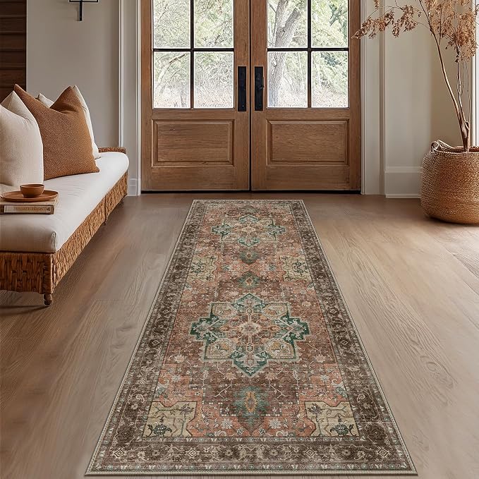 GENIMO 2'6"x8 Runner Rugs for Hallway, Machine Washable Non Slip Vintage Rugs - Image 3
