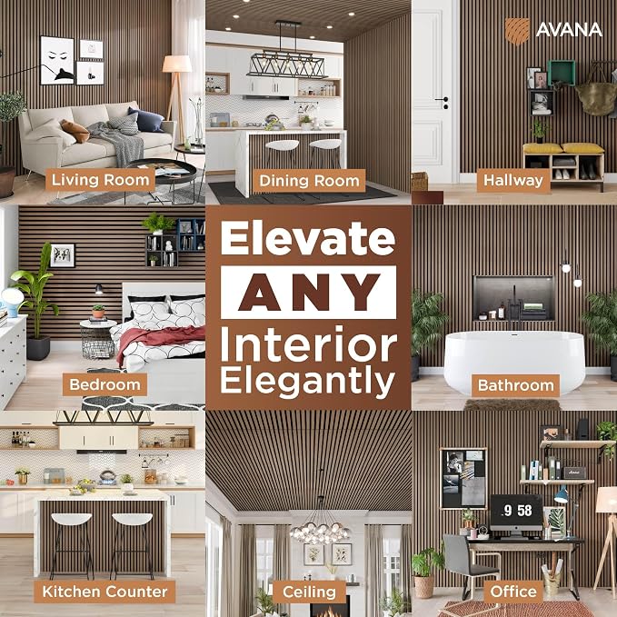 Avana Acoustic Wood Wall Panels – 47.2 X 12.6 Inch Smoke Walnut Acoustic Panels - Image 3