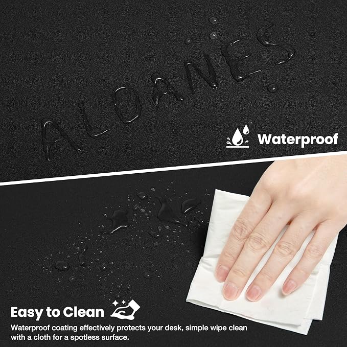 ALOANES Black Waterproof Desk Mat, - Image 4