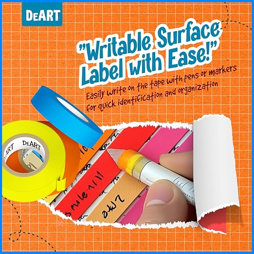 Colored Masking Tape 12 Pack 1 inch Color Painters Tape - Image 6