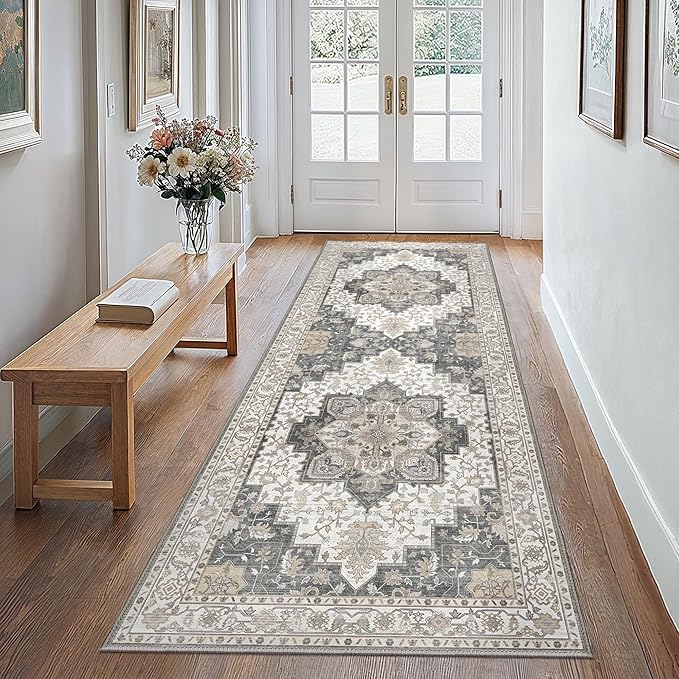GENIMO 2'6"x6 Runner Rugs for Hallway, Machine Washable Non Slip Vintage Rugs - Image 3