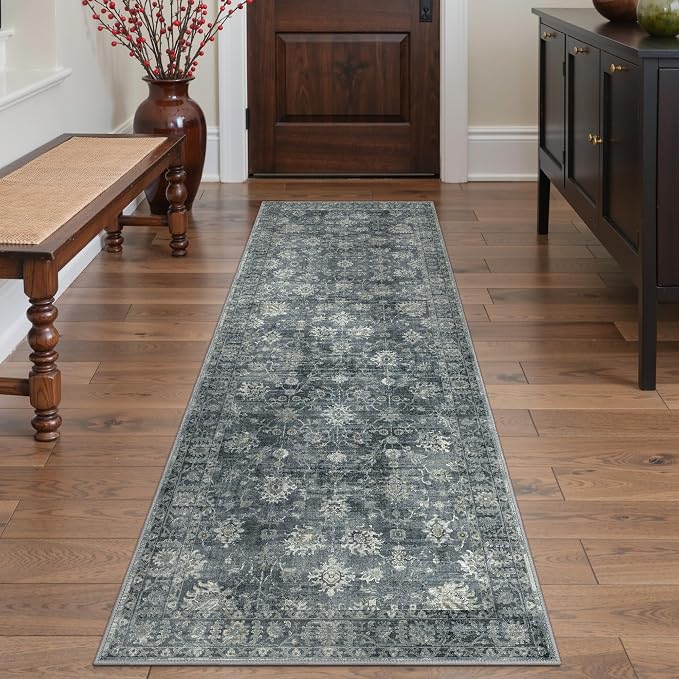 GENIMO Runner Rug 2'6''x6 Non Slip Machine Washable Vintage Hallway Runner Rug - Image 2