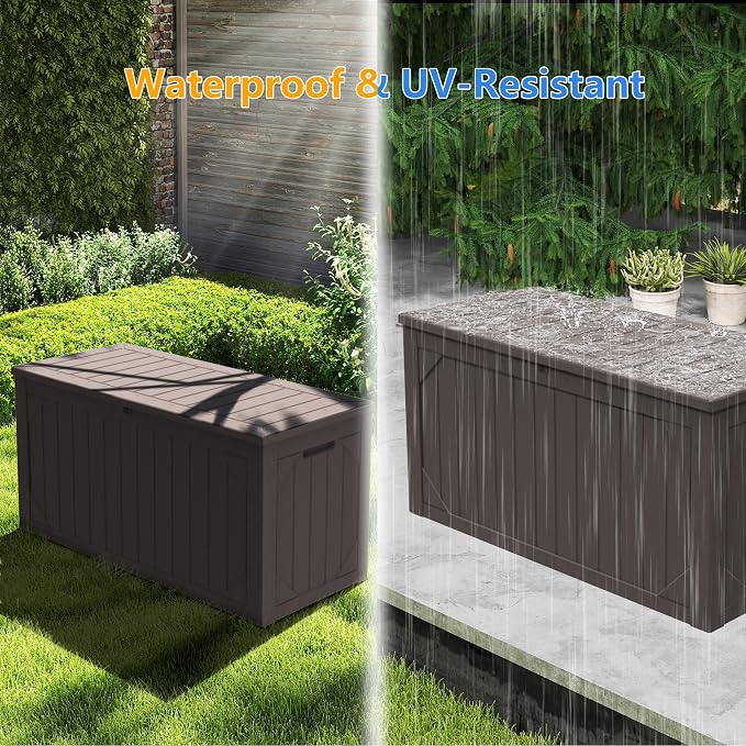 PATIOEASY Outdoor Storage Box 100GAL Waterproof Resin Deck Box, UV-Resistant - Image 4