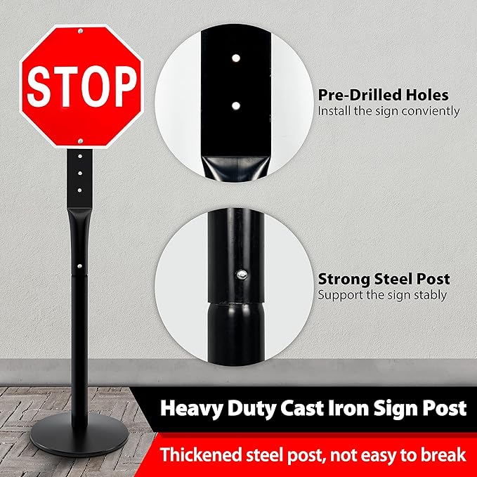 VAIIGO 2Pack Heavy Duty Cast Iron Sign Stand - Image 4