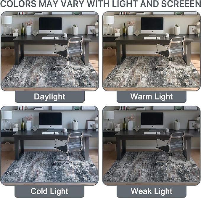 Office Chair Mat for Hardwood Tile Floor, Abstract 36"X 48" Desk Mats for - Image 6