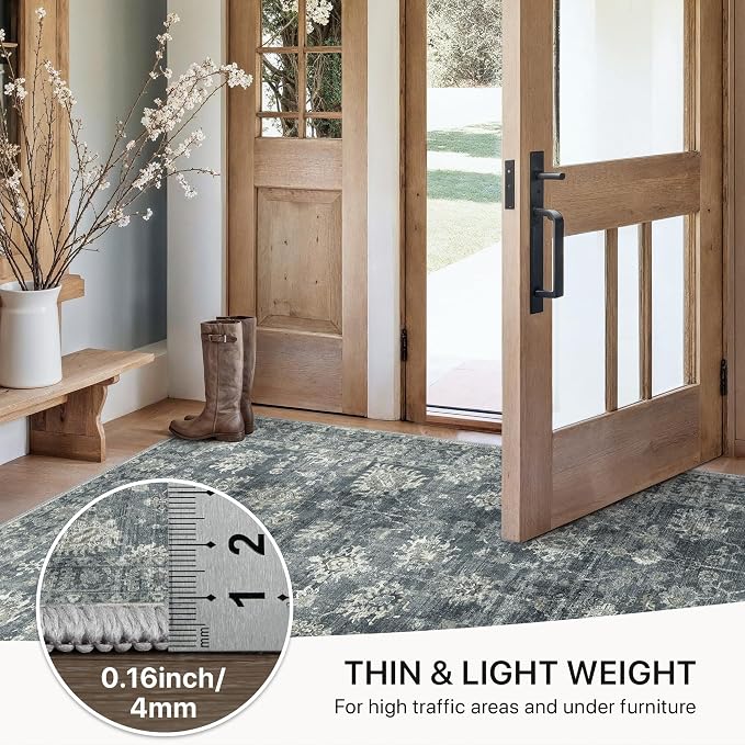 GENIMO Runner Rug 2'6''x6 Non Slip Machine Washable Vintage Hallway Runner Rug - Image 5