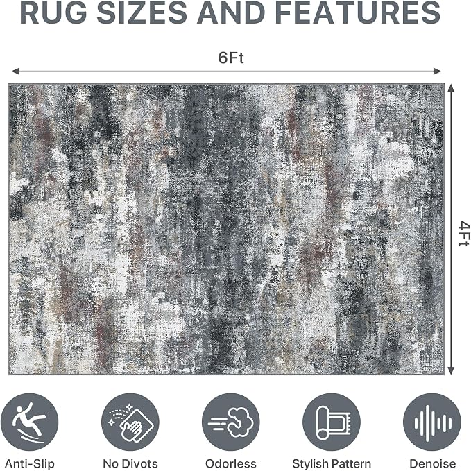 Office Chair Mat for Hardwood Tile Floor, Abstract 48"X 72" Desk Mats for - Image 9