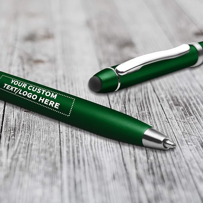 DISCOUNT PROMOS Custom Twist Action Plastic Stylus Pens, Personalized Bulk Pack - Image 7