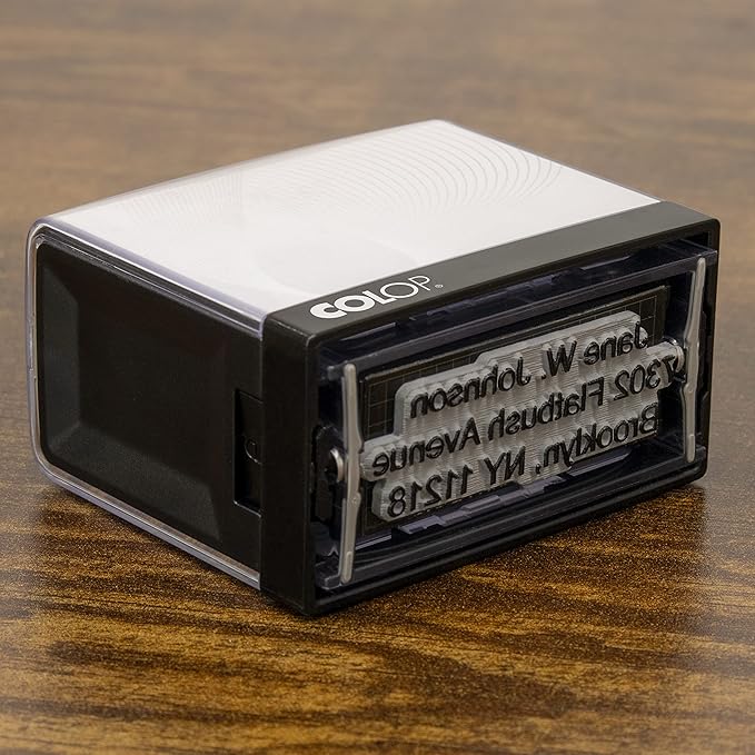 COLOP Medium Size Self Inking Custom Text Stamp - Image 5