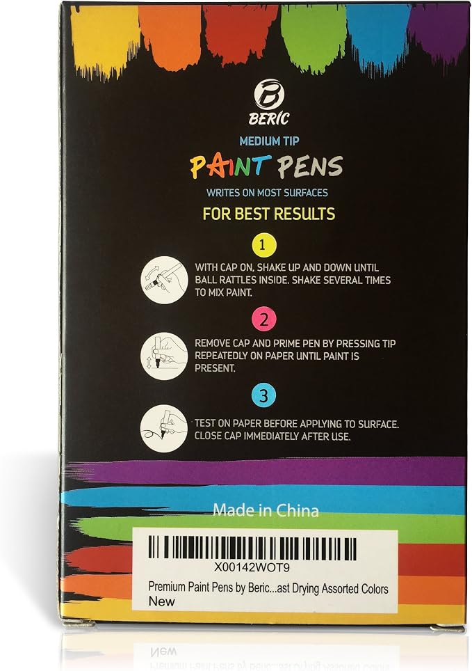 Premium Paint Pens by Beric 12 pack, Oil-based Paint Marker, Medium Point - Image 3
