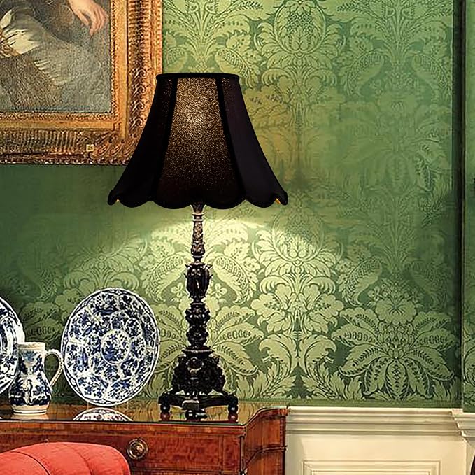 GOSO Scalloped Lamp Shades Set of 1 Medium Black Replac, Braids - Image 5