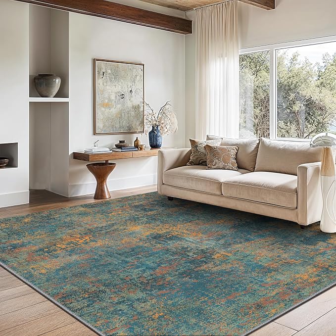 GENIMO Washable Area Rugs for Living Room, 10x14 Vintage Non Slip Rugs - Image 2