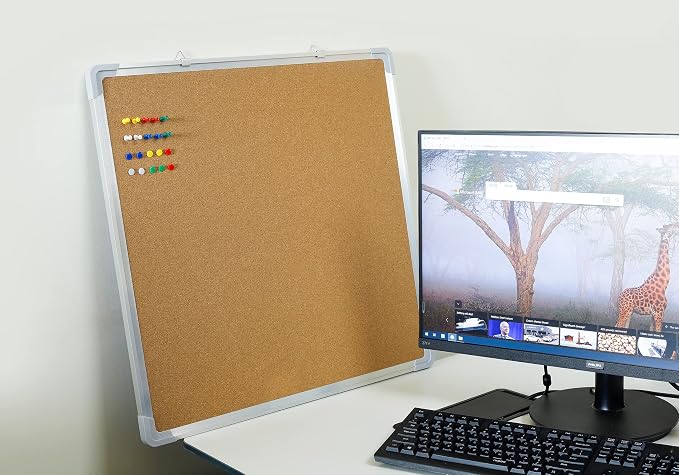 Cork Board Set - Bulletin Corkboard 24 x 24 inch Framed - Wall Hanging Message - Image 4