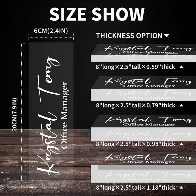 Personalized Name Plate for Desks, Custom Desk Name Plates, Acrylic Name Plate - Image 5