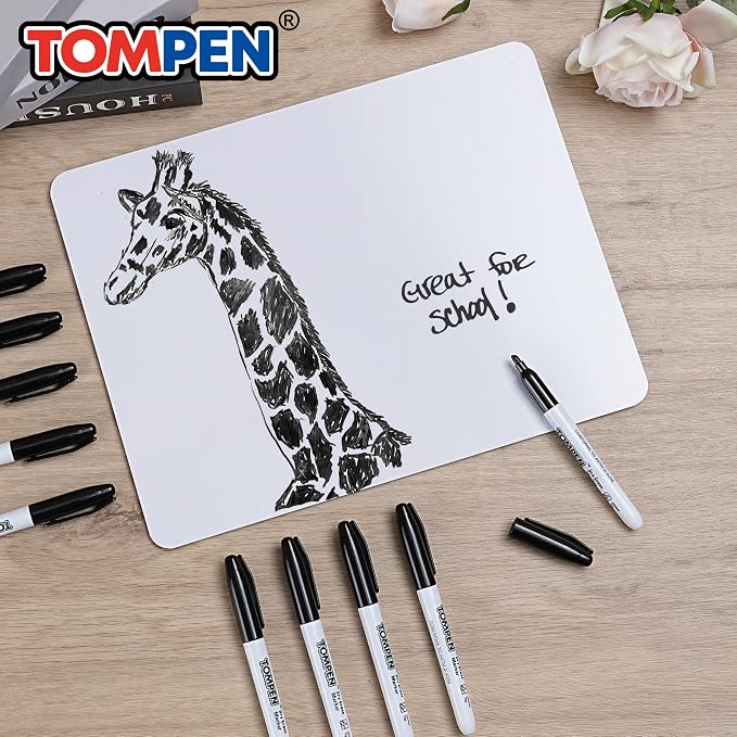 TOMPEN Dry Erase Markers Black, 160 Bulk Pack Chisel Tip, Low Odor Quick-Drying - Image 7