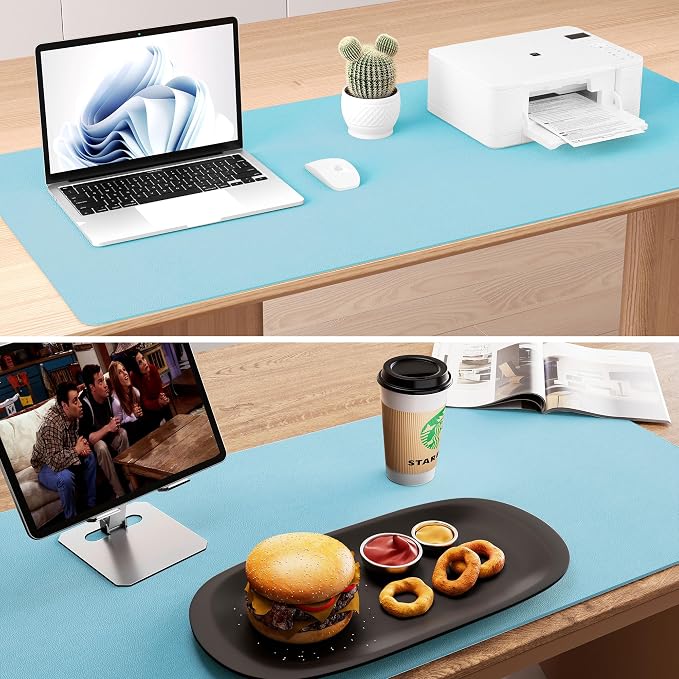Aothia Double-Sided Desk Pad – 37.8"x17" Leather Desk Mat - Image 7
